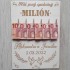Drevená svadobná tabuľka na peniaze s gravírovaným textom Náš prvý spoločný milión