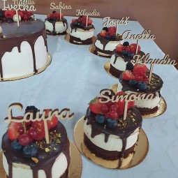 Lacný drevený zápich na tortu s menom v mini verzii s dĺžkou 10cm