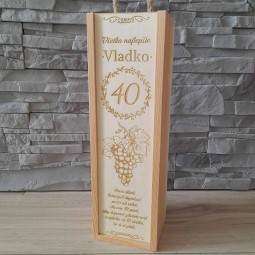 Narodeninový gravírovaný drevený box na víno