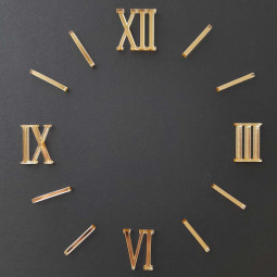 Zlaté zrkadlové rímske čísla s paličkami na výrobu vlastných hodín