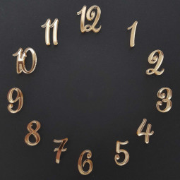 Moderné hodinové čísla Typ 2, materiál: zlaté zrkadlové plexisklo