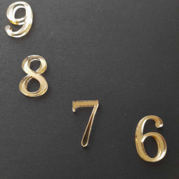 Luxusné zlaté zrkadlové čísla na zhotovenie vlastných nástenných hodín