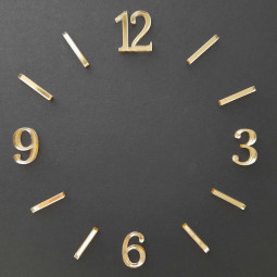 Zlaté zrkadlové čísla s paličkami na výrobu vlastných nástenných hodín typ 3