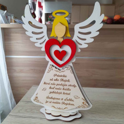 Nádherný maľovaný drevený anjel do bytu bude originálnym darčekom pre ženu.