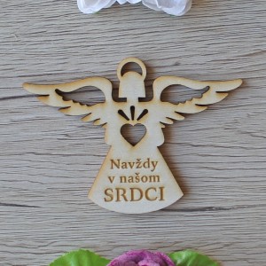 Výrez na hrob do kytíc a vencov Anjel z dreva