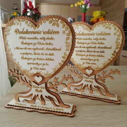 Originálna drevená dekorácia svadobné poďakovanie rodičom gravírované a vyrezávané laserom