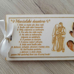 Svadobné darčeky pre novomanželov gravírované a vyrezávané laserom s vlastným venovaním