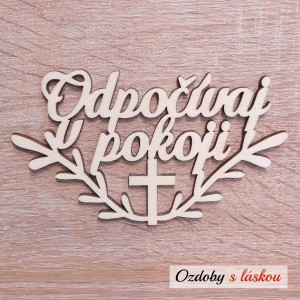 Drevené nápisy na hroby Odpočívaj v pokoji
