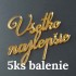 Zlatý zrkadlový nápis na čelo, bok a vrch torty Všetko najlepšie v tenkom ozdobnom písme v balení 5ks pre cukrárne