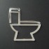 Originálny symbol na označenie dverí WC v podobe piktogramu toalety zo strieborného plastu
