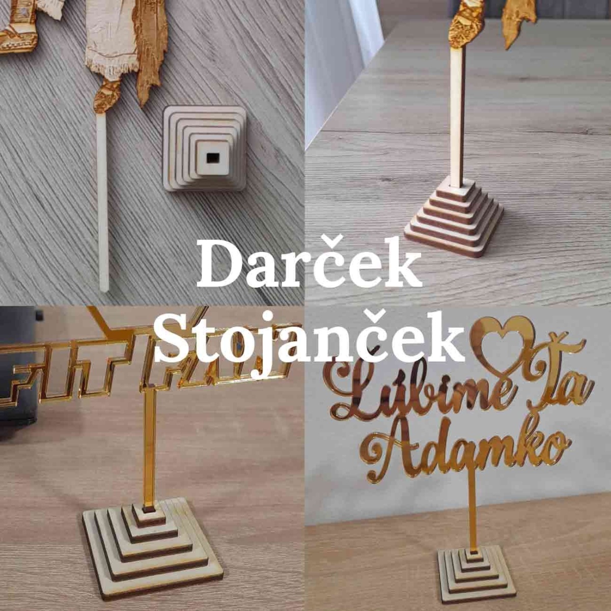 Drevený stojanček k zápichu na tortu na mieru