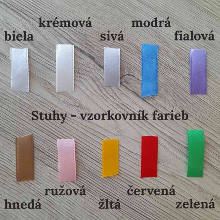 Vzorkovník farieb mašličiek k drevenej holubici