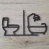 Piktogramy WC a kúpeľne z čierneho plexiskla