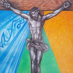 Kresťanský obraz originál na stenu Ježiš na kríži