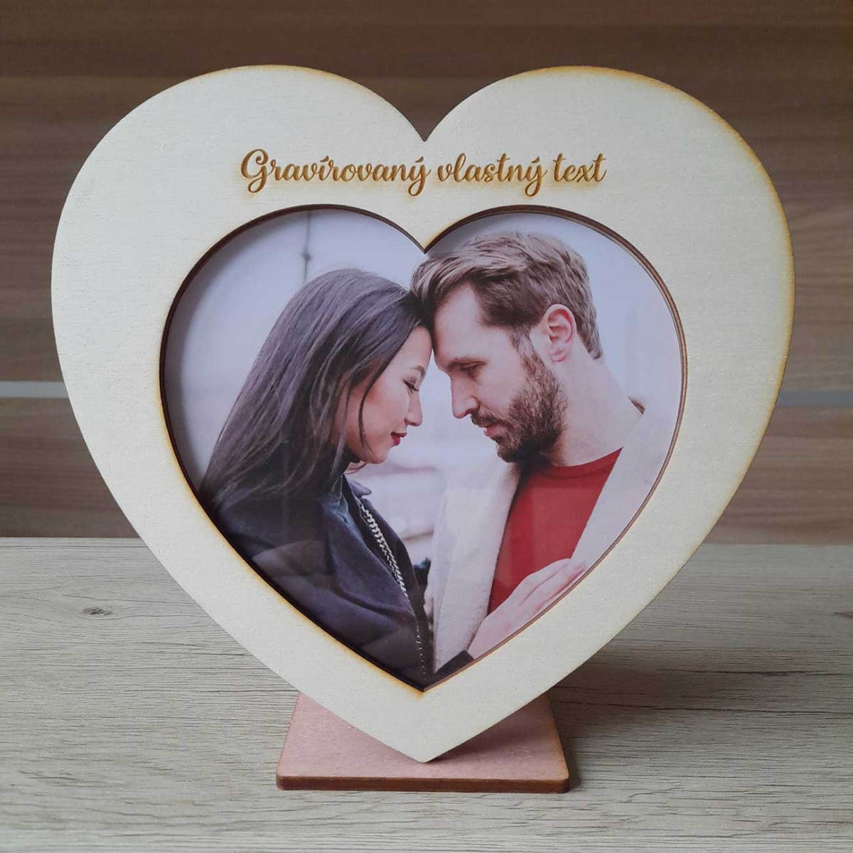 Drevený fotorámik s textom, originálny darček na valentín a k vyznaniu lásky
