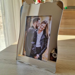 Originálny luxusný strieborný zrkadlový fotorámik 9x13cm a 13x9cm z plexiskla a dreva