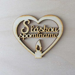 Srdiečko s láskou spomíname, originálne drevené výrezy na hroby na predaj