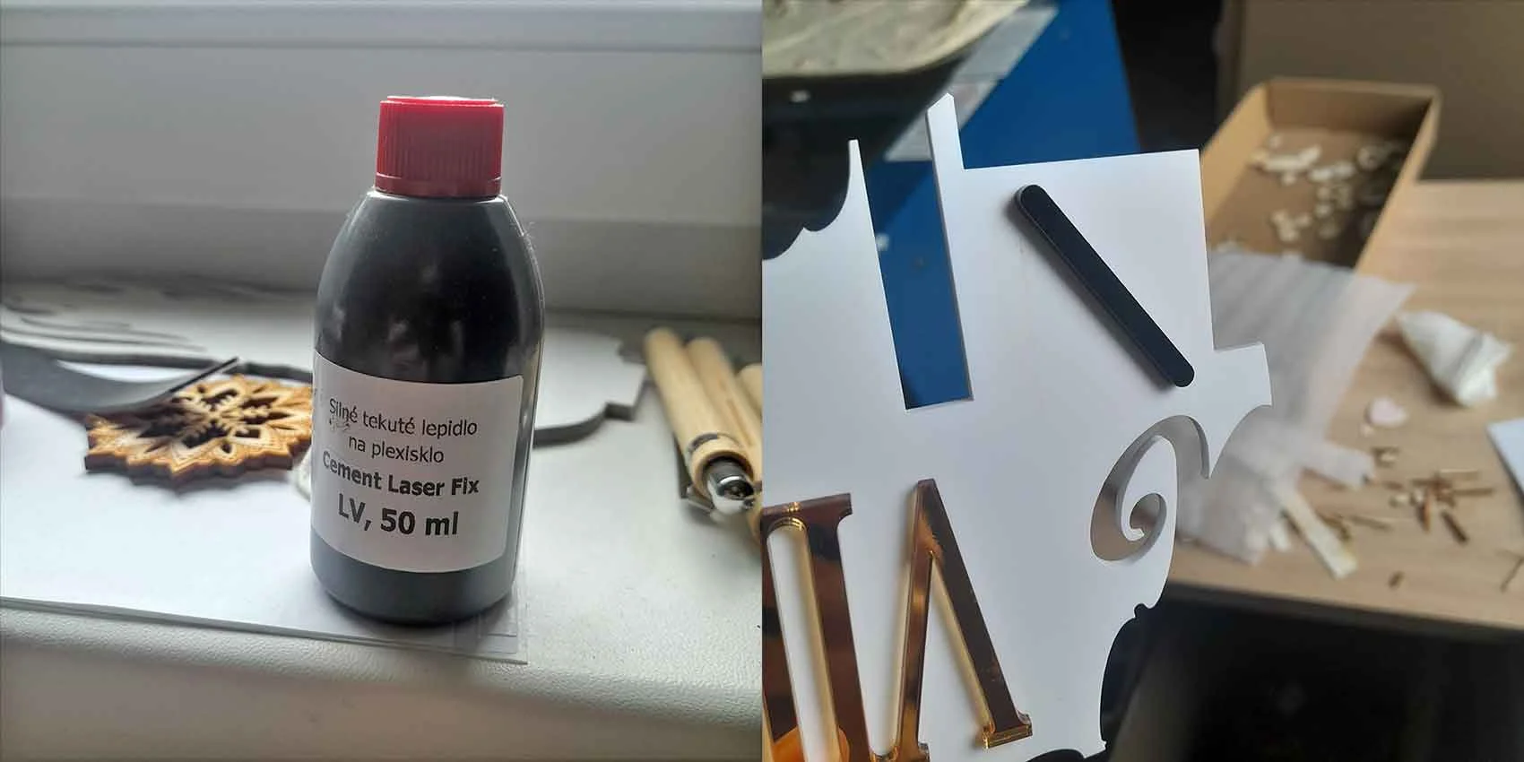Ako nalepiť čísla na hodiny z plexiskla na plexisklo alebo plast