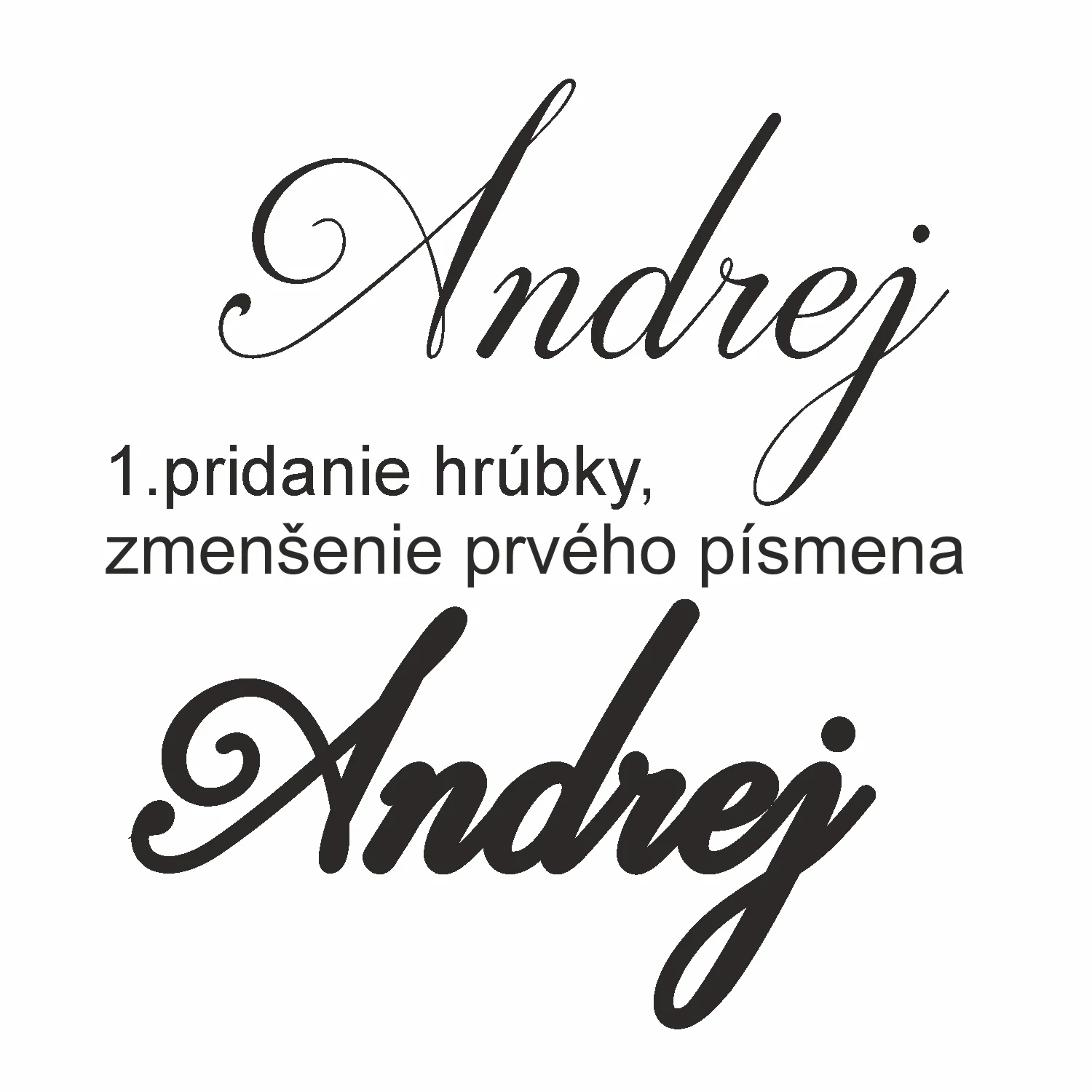 grafická príprava tortového zápichu s menom