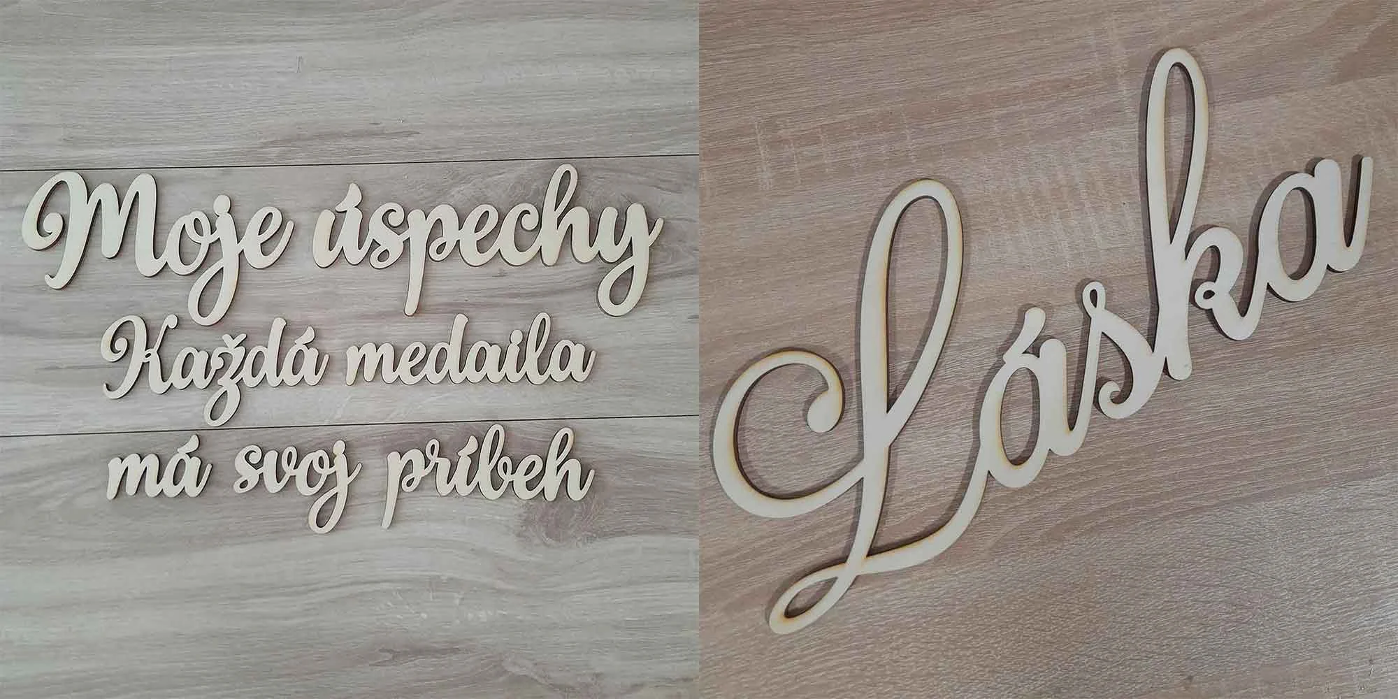Výroba a predaj nápisov z dreva na mieru