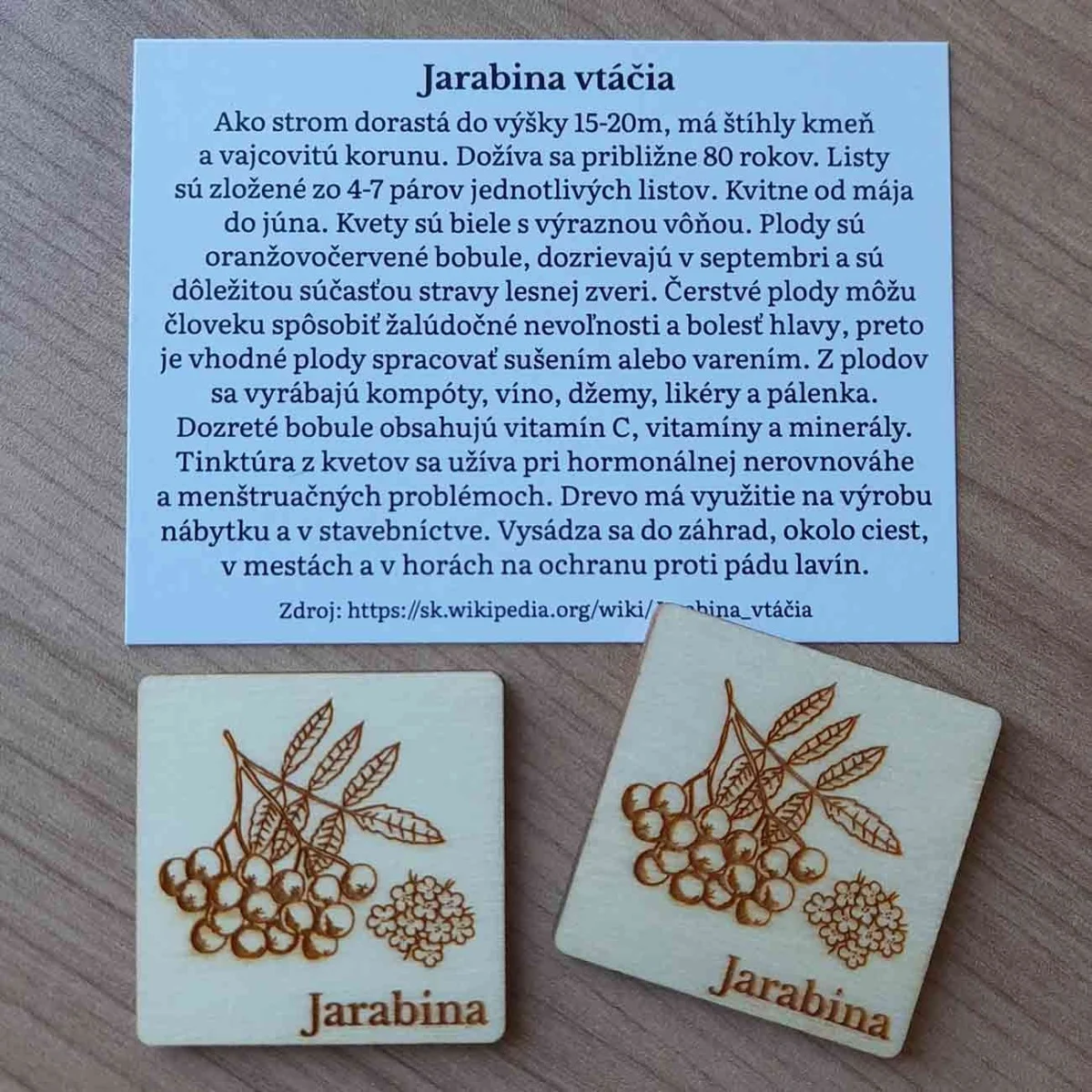 Originálne náučné drevené pexeso s námetom slovenskej prírody gravírované a vyrezávané laserom