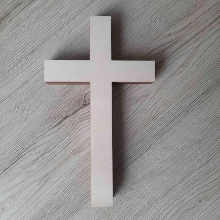 Drevený kríž na stenu z topoľovej preglejky